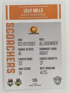 2024–25 Cricket Traders Base Card #126 Lilly Mills Perth Scorchers WBBL