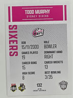 2024–25 Cricket Traders Base Card #132 Todd Murphy Sydney Sixers