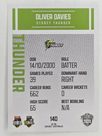 2024–25 Cricket Traders Base Card #140 Oliver Davies Sydney Thunder