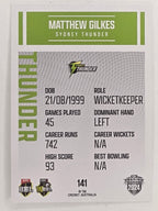 2024–25 Cricket Traders Base Card #141 Matthew Gilkes Sydney Thunder
