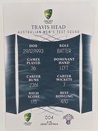 2023/24 Cricket Traders Base Card #004 Travis Head Australian Men’s Test