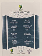 2023/24 Cricket Traders Base Card #005 Usman Khawaja Australian Men’s Test
