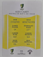 2023/24 Cricket Traders Base Card #011 Alex Carey Australian Men’s ODI