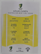2023/24 Cricket Traders Base Card #018 Adam Zampa Australian Men’s ODI