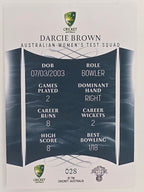 2023/24 Cricket Traders Base Card #028 Darcie Brown Australian Women’s Test WBBL