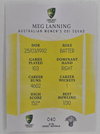 2023/24 Cricket Traders Base Card #040 Meg Lanning Australian Women’s ODI WBBL