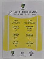 2023/24 Cricket Traders Base Card #045 Annabel Sutherland Australian Women’s ODI WBBL