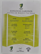2023/24 Cricket Traders Base Card #047 Ashleigh Gardner Australian Women’s T20 WBBL