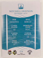 2023/24 Cricket Traders Base Card #074 Mitchell Swepson Brisbane Heat