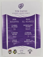 2023/24 Cricket Traders Base Card #079 Tim David Hobart Hurricanes