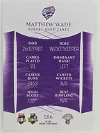 2023/24 Cricket Traders Base Card #086 Matthew Wade Hobart Hurricanes