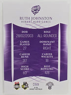 2023/24 Cricket Traders Base Card #088 Ruth Johnston Hobart Hurricanes WBBL