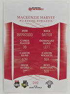 2023/24 Cricket Traders Base Card #092 Mackenzie Harvey Melbourne Renegades