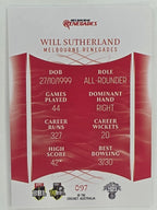 2023/24 Cricket Traders Base Card #097 Will Sutherland Melbourne Renegades