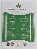 2023/24 Cricket Traders Base Card #104 Hilton Cartwright Melbourne Stars