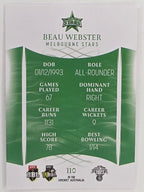 2023/24 Cricket Traders Base Card #110 Beau Webster Melbourne Stars