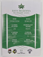 2023/24 Cricket Traders Base Card #113 Rhys McKenna Melbourne Stars WBBL