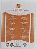 2023/24 Cricket Traders Base Card #116 Jason Behrendorff Perth Scorchers