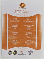 2023/24 Cricket Traders Base Card #118 Josh Inglis Perth Scorchers