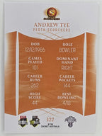 2023/24 Cricket Traders Base Card #122 Andrew Tye Perth Scorchers