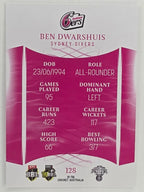 2023/24 Cricket Traders Base Card #128 Ben Dwarshuis Sydney Sixers
