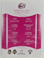 2023/24 Cricket Traders Base Card #134 Jordan Silk Sydney Sixers