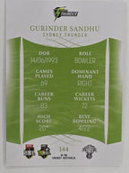 2023/24 Cricket Traders Base Card #144 Gurinder Sandhu Sydney Thunder