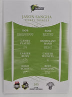 2023/24 Cricket Traders Base Card #145 Jason Sangha Sydney Thunder