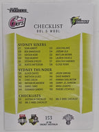 2023/24 Cricket Traders Base Card #153 BBL & WBBL Checklist