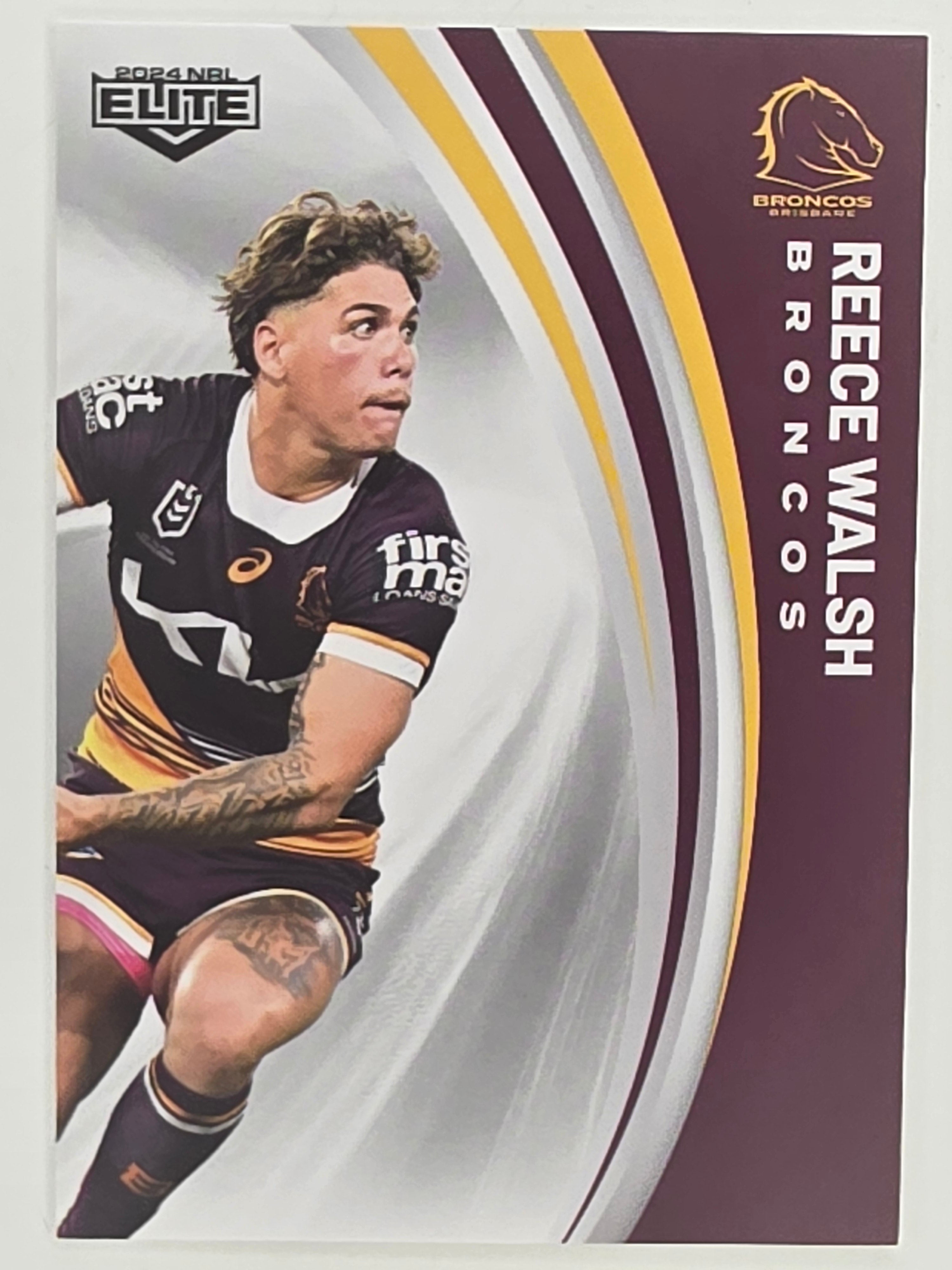 NRL 2024 Elite Base Card #008 Reece Walsh Brisbane Broncos