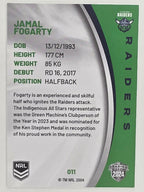 NRL 2024 Elite Base Card #011 Jamal Fogarty Canberra Raiders