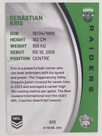 NRL 2024 Elite Base Card #013 Sebastian Kris Canberra Raiders