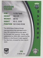 NRL 2024 Elite Base Card #018 Hudson Young Canberra Raiders