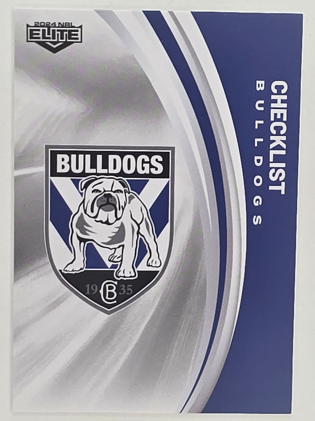 NRL 2024 Elite Base Card #019 Bulldogs Checklist Canterbury Bankstown Bulldogs