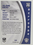 NRL 2024 Elite Base Card #023 Viliame Kikau Canterbury Bankstown Bulldogs