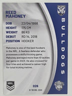NRL 2024 Elite Base Card #026 Reed Mahoney Canterbury Bankstown Bulldogs