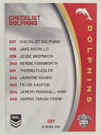 NRL 2024 Elite Base Card #037 Dolphins Checklist Redcliffe Dolphins