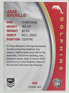 NRL 2024 Elite Base Card #038 Jake Averillo Redcliffe Dolphins