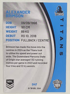 NRL 2024 Elite Base Card #047 Alexander Brimson Gold Coast Titans