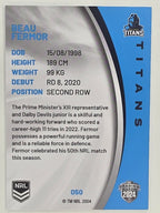 NRL 2024 Elite Base Card #050 Beau Fermor Gold Coast Titans