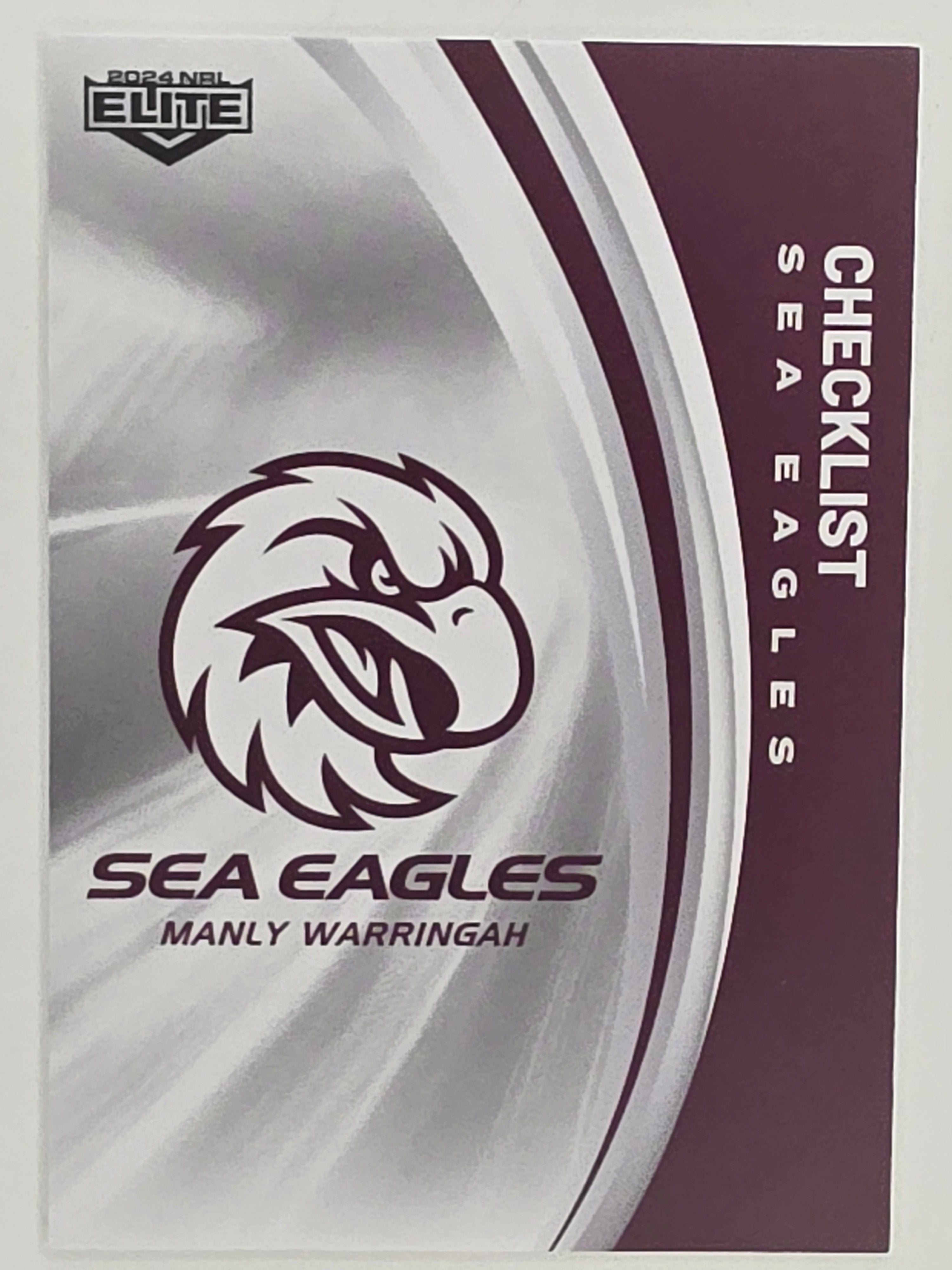 NRL 2024 Elite Base Card #055 Sea Eagles Checklist Manly Warringah Sea Eagles