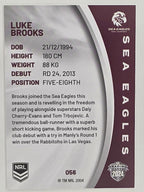 NRL 2024 Elite Base Card #056 Luke Brooks Manly Warringah Sea Eagles