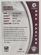 NRL 2024 Elite Base Card #058 Reuben Garrick Manly Warringah Sea Eagles