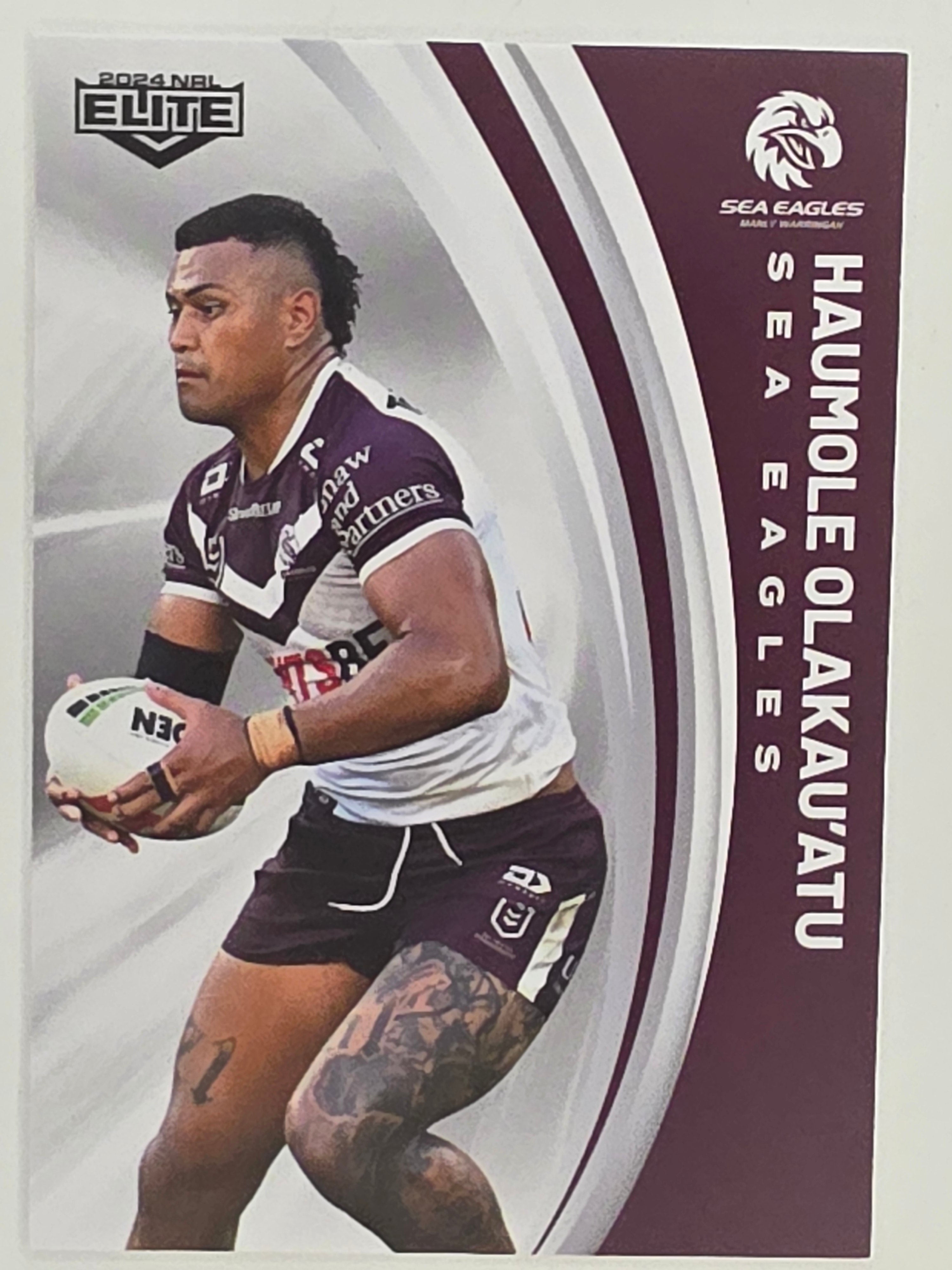 NRL 2024 Elite Base Card #060 Haumole Olakau’atu Manly Warringah Sea Eagles