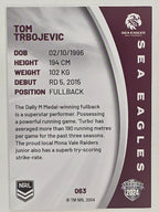 NRL 2024 Elite Base Card #063 Tom Trbojevic Manly Warringah Sea Eagles