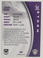 NRL 2024 Elite Base Card #068 Josh King Melbourne Storm