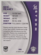 NRL 2024 Elite Base Card #069 Nick Meaney Melbourne Storm