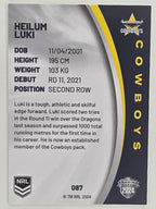 NRL 2024 Elite Base Card #087 Heilum Luki North Queensland Cowboys