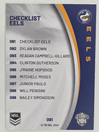 NRL 2024 Elite Base Card #091 Eels Checklist Parramatta Eels