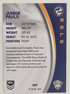 NRL 2024 Elite Base Card #097 Junior Paulo Parramatta Eels